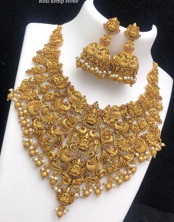 Stunning Vintage Layered Mayura Design Choker Necklaceheavy Bridal
