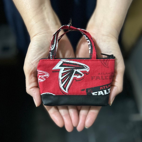 Atlanta Falcons Tiny Tote / Keychain/ NFL/ Falcons / little purse / key fob/ Tote/ Falcons Pouch /Falcons fan/ women’s accessories/