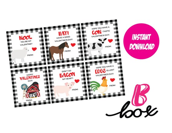 FARM VALENTINES | Instant Digital Download Il_570xn