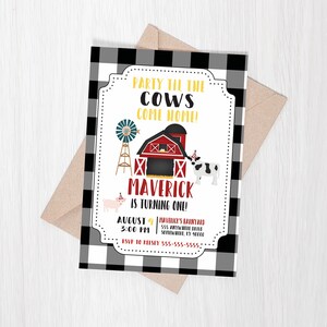 FARM Birthday Invitations | First Birthday | Party til the cows come home