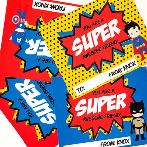 Super Hero Valentines Digital Download