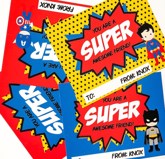 Super Hero Valentines Digital Download Il_570xn