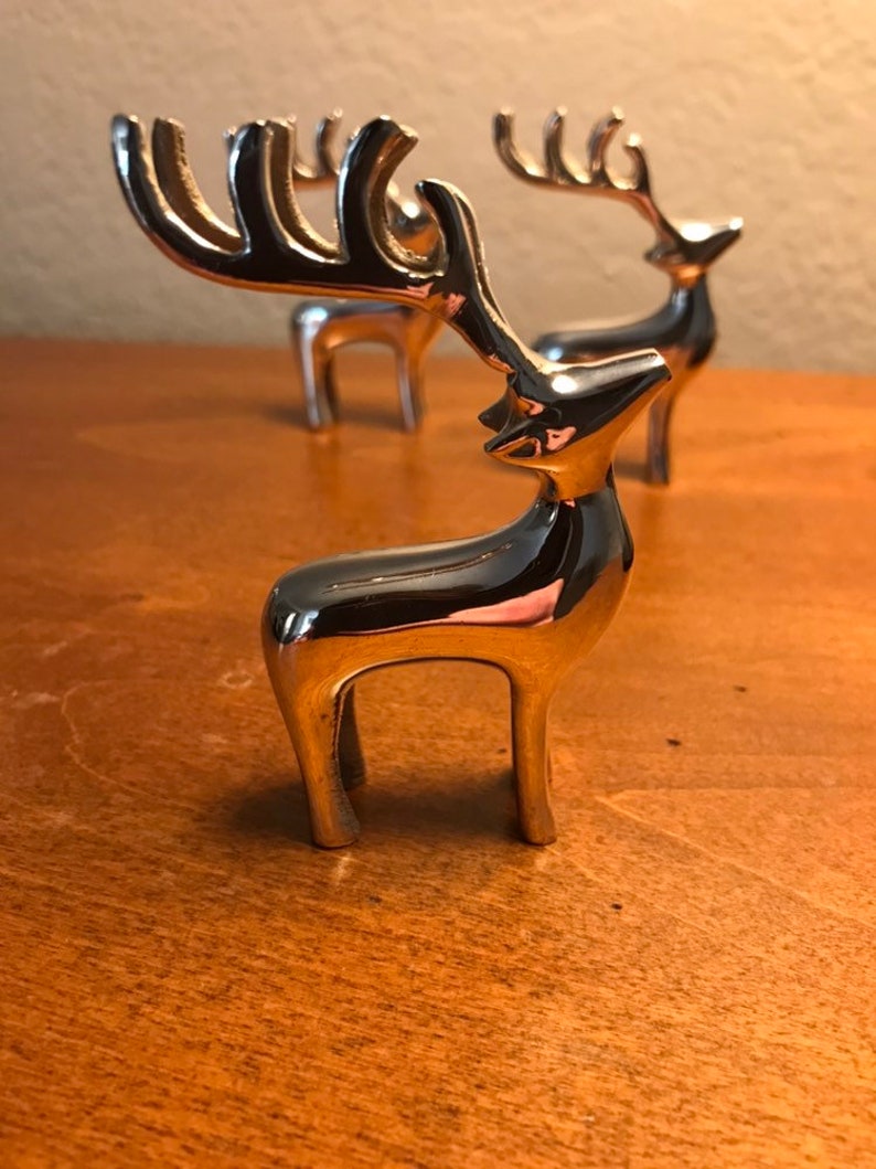 Pottery Barn Reindeer Placecard Holders Silver Vintage Etsy