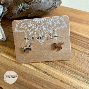 Ohrstecker Einhorn,Silber,Edelstahl,Hund,Pferd,Ohrring rund, Ohrstecker 8mm, Geschenk Pferdefan, Ohrstecker klein, Geschenk Mädchen