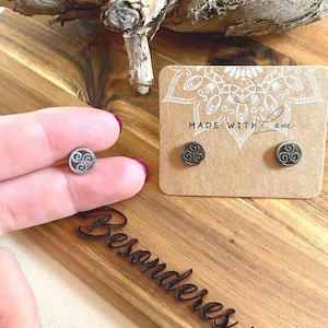 Ohrstecker Edelstahl rund,silber, Spirale, keltischerKnoten,für 2. Ohrloch geeignet, 8mm klein, Kreis,Unisex,Ohrring rund,Mandala Ohrstecker