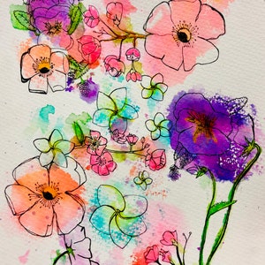 frangipani flower watercolor print 8x8&quot; art