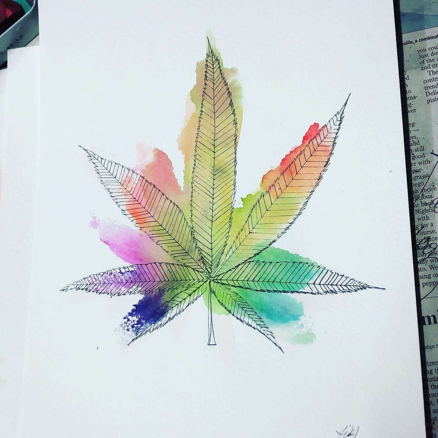 Marijuana painting - Etsy 日本