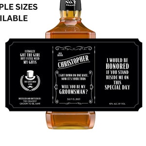 Groomsman Proposal, Groomsman Gift Whiskey Labels, Personalized Whiskey Stickers, Wedding Party, Best Man, Usher, Officiant, Funny Groomsmen