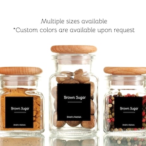 Customized Labels for Spices, Herbs, Pantry | Kitchen Jar Labels | Waterproof Labels | Oil Labels | Tea Coffee | Kitchen Organization