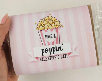 Envoltorio de palomitas de maíz "Poppin' Valentine": etiquetas de intercambio para el aula infantil
