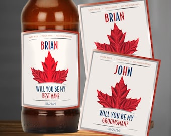 Groomsmen Gift - Canadian Beer Groomsmen Proposal, Groomsmen Beer Labels, Groomsmen Gifts, Best Man Gift, Wedding Favours, Beer Labels