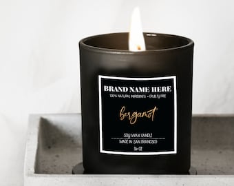 Etiqueta adhesiva para vela personalizada: plantilla minimalista para etiqueta de producto