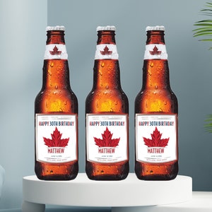Custom Birthday Beer Label, Canadian Molson Beer, ANY AGE Personalized Labels, Birthday Party Decor, Birthday Gift Idea, 18th 20th 30th 40th