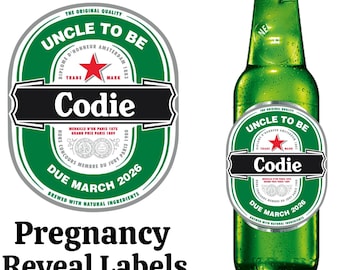 Personalized Pregnancy Reveal Beer Labels: Custom Baby Announcement Stickers