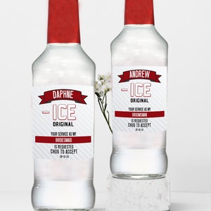 Etiquetas de vodka para padrinos de boda, regalos para padrinos de boda, padrinos de boda, ujieres, oficiantes, regalos para padrinos