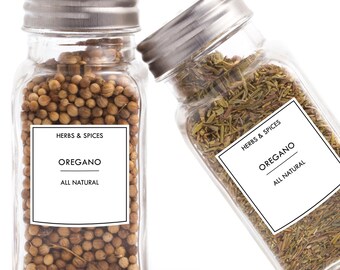 Custom Organization Labels: Water & Oil Resistant, Spice, Pantry, Home