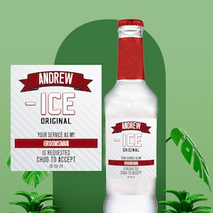 Chug to Accept Wedding Proposal, Groomsman Gift, Best Man Wedding party Proposal, Vodka Cider Bottle Labels, Will You Be My Officiant