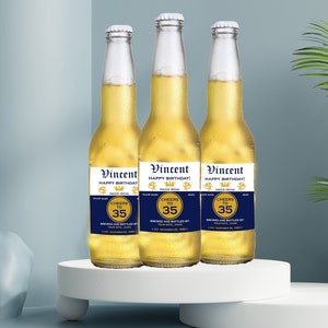 Personalized Birthday Beer Labels - ANY AGE - Cheers to 50th, 40th, 30th, 21st Birthday - Birthday Party Stickers - Bottle
