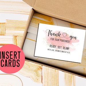 Einlegerkarten für Kleinunternehmen, personalisierte Markenverpackung, Einlegerkartenvorlage, Visitenkarten Design Vorlage, Verpackungsaufträge, Danke