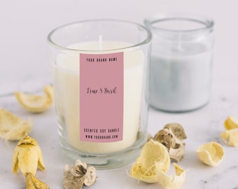 Custom Candle Label Template: Minimalist DIY Stickers