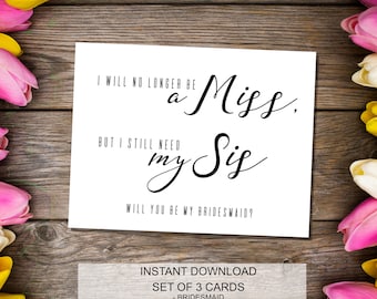 Bridesmaid Card Funny Maid of Honor Proposal Bridesmaid Gift Box Will You Be My Wedding Cards -  INSTANT DOWNLOAD