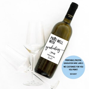 Pairs Well With Graduating, Graduation Gift, Graduation Wine