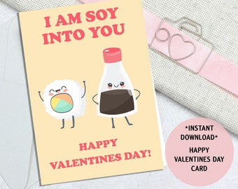 DIGITAL file - Funny Valentines Day Gift - Valentines Day Card for Him - For Her - Sushi Card for Valentines Day - Funny Saying