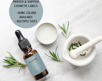 Cosmetic Skincare Label Template, Product Stickers, Custom Essential, Oil Dropper Labels for Serum, Shampoo