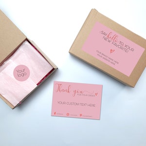 Personalisiertes Verpackungsvorlagen-Paket, Ihr Logo-Verpackungsetiketten, Visitenkarten, Box-Etiketten, Verpackungspaket, Business-Template