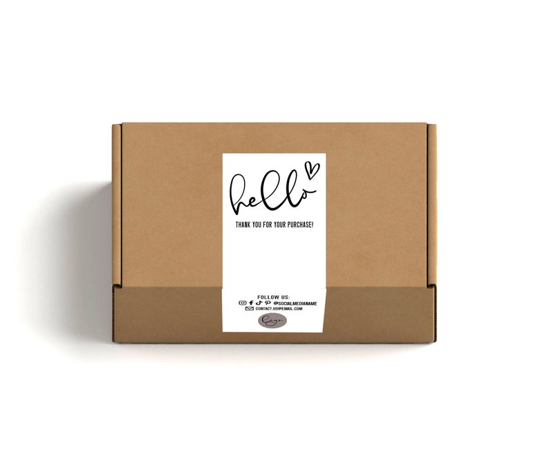 Custom Branded Package Box Label, Thank You for Your Purchase Logo ...