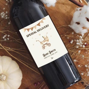 Etichetta per vino per annuncio di gravidanza per nonni, zii e zie, regalo per la presentazione del bambino, regalo personalizzato per i nuovi nonni e le nuove nonne.