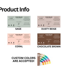 Custom Cosmetic Labels, Branded Product Label Design, Cosmetic Wrap Around Label, Product Labeling Template, Bottle Packaging, Skincare image 4