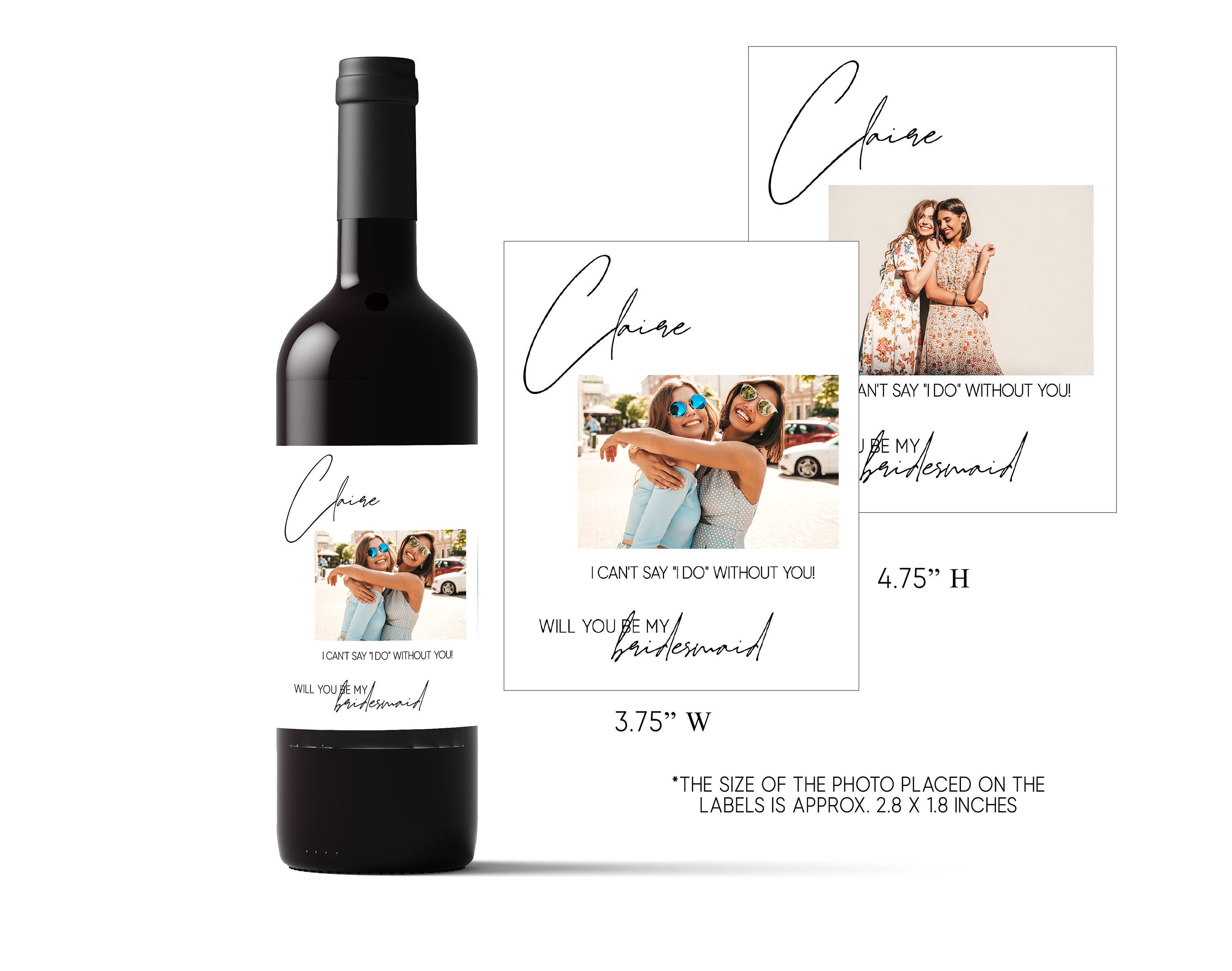 Photo Bridesmaid Wine Label Bridesmaid Proposal Bridesmaid | Etsy