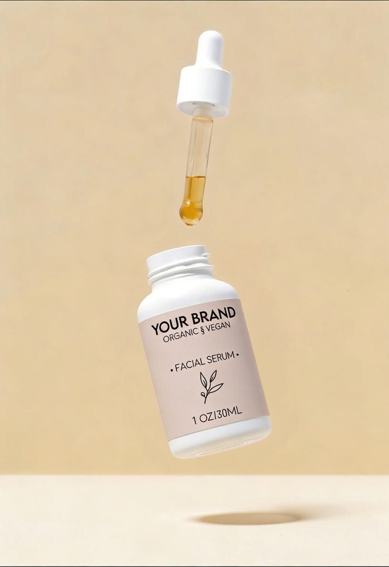 Custom Cosmetic Labels, Branded Product Label Design, Cosmetic Wrap Around Label, Product Labeling Template, Bottle Packaging, Skincare image 9