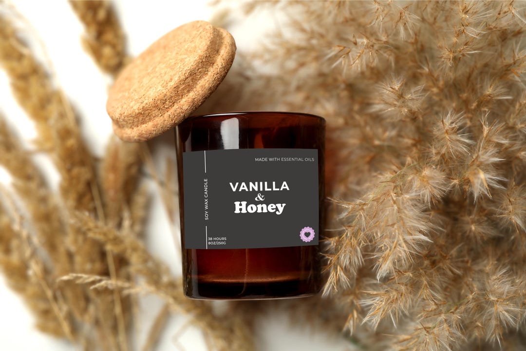 Custom Candle Label Template, Ingredient Stickers, Candle, Body Butter