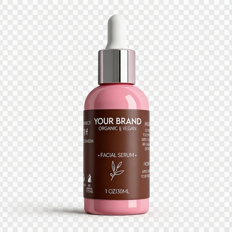 Custom Cosmetic Labels, Branded Product Label Design, Cosmetic Wrap Around Label, Product Labeling Template, Bottle Packaging, Skincare image 8