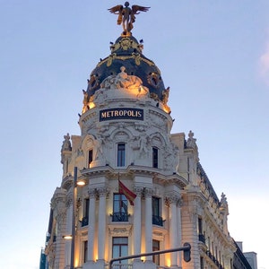 Madrid Metropolis Building Photo Print: Golden Hour Spain (Digital Download)
