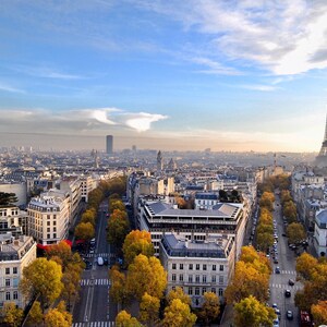 Eiffelturm Paris Fotografie Druck: Herbstliche Stadtansicht (Digitaler Download)