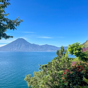 Guatemala Lake Atitlán Photography, Volcano Wall Art Print, Lakeside Relaxation Photo, Central America Travel, Gallery Wall, 5x7”, 8x10”