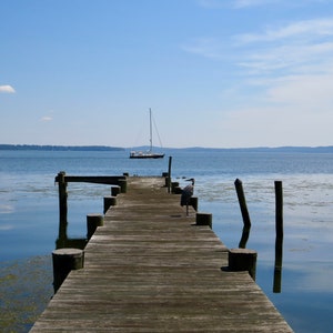 Just a Dock, a Sailboat& a Heron 01 ...Havre de Grace, MD
