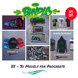 3d Bundel Graffiti & Wear Models for Procreate