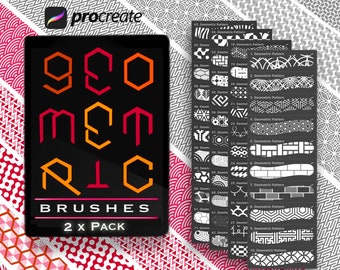 145 Geometric Brushes For Procreate - 2 x Pack