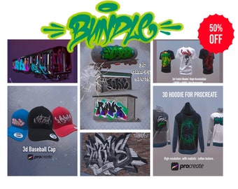 3d Bundel Graffiti & Wear Models for Procreate