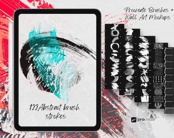 120 Brush Stroke  Stamps For Procreate - Abstract Paint Art