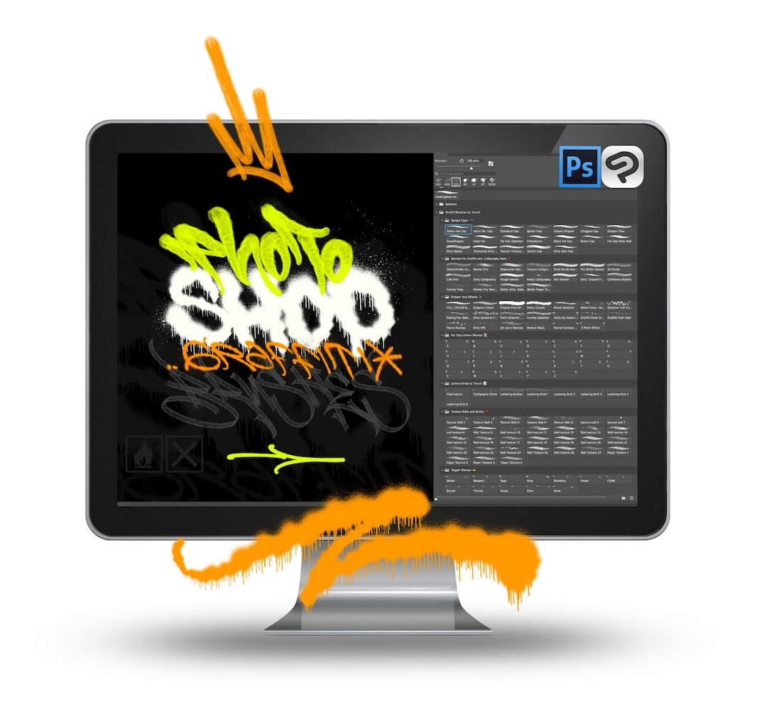 Graffiti Brush Pack for Photoshop and Clip Studio Paint- 144 Brushes - Etsy