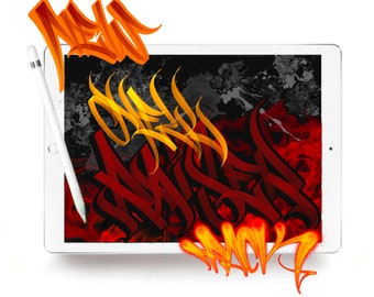 Fire Graffiti  Brush Pack  for Procreate