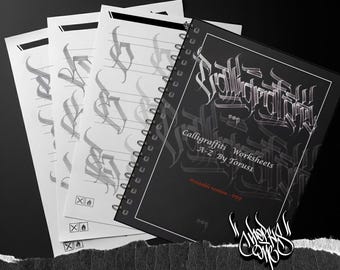 Calligraffiti Worksheets A-Z by Torus1 - Workbook PDF for Print