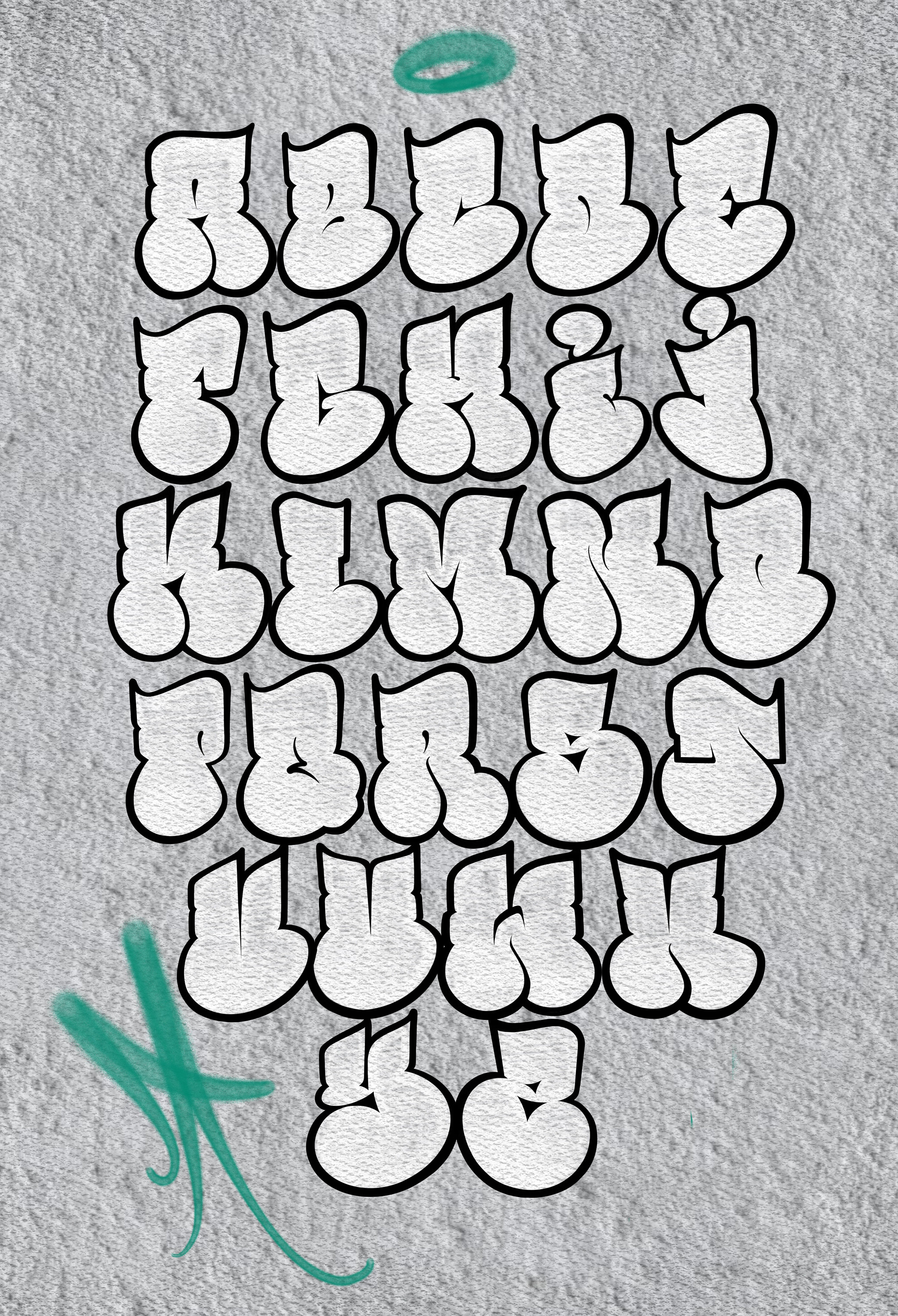 graffiti alphabet throw up letters