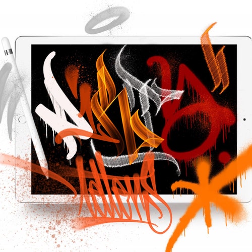 Graffiti Letters handstyle for Procreate Etsy