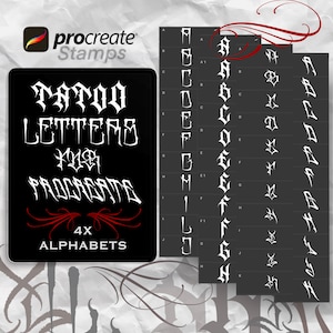 Fuentes de tatuaje Procreate - Letras hechas a mano Vol.1